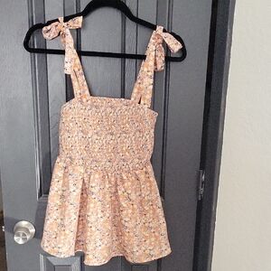 Floral Smocked Sundress with Bow Straps
